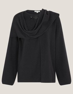 Simmi Asymmetrical Scarf Cardigan Blue