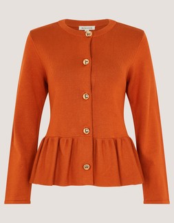 Prune Peplum Cardigan Orange