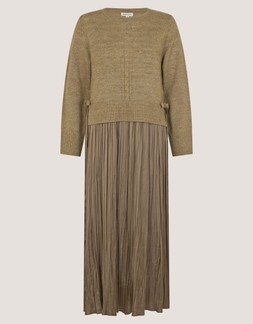 Nayla Jumper Pleated Midi Dress Mink