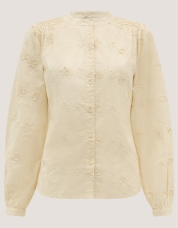 Mel Floral Embroidered Blouse Ivory