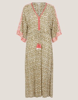 Elma Print Midi Beach Dress Green