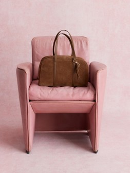 Cate Suede Bowler Bag