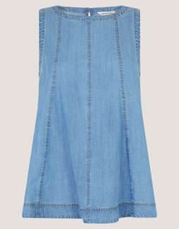 Daria Swing Chambray Tank Top Blue