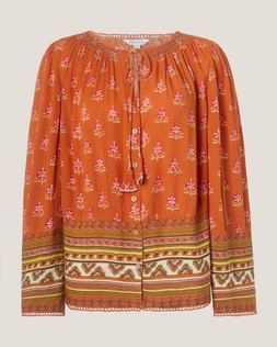 Amaya Floral Print Blouse Orange