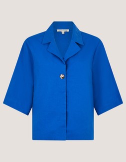 Emily Linen Blend Shirt Blue