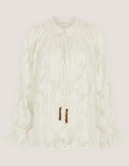 Lyra Sheer Devoré Blouse Ivory