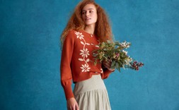 Fiona Floral Embroidered Cardigan Orange