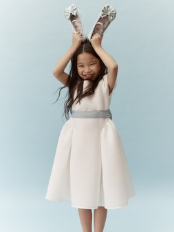 Baby Polly Cap Sleeve Bow Party Dress Ivory