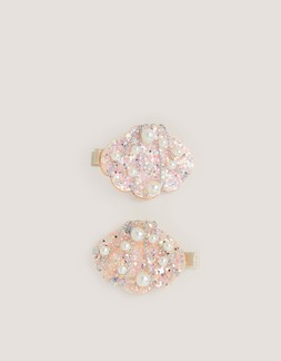 2-Pack Seashell Embellished Hair Clips