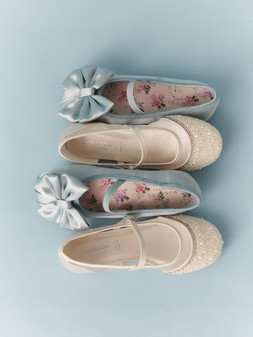 Pearl Mesh Ballet Flats Ivory, Bow Satin Ballet Flats from £24