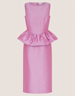 Dahlia Peplum Midi Dress Purple