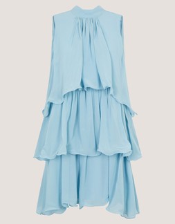 Elle Sleeveless Ruffle Tier Mini Dress Blue