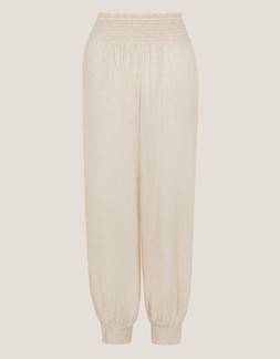 Reese Linen Blend Harem Trousers Natural