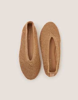 Alma Knitted Ballet Flats Gold