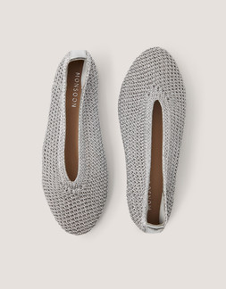 Alma Knitted Ballet Flats Silver