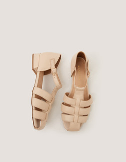 Bobbi Fisherman Leather Sandals Ivory