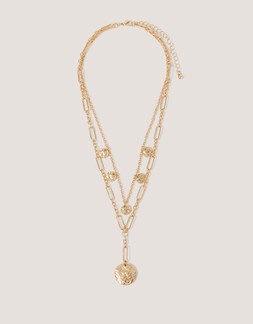 Coin Pendant Layered Necklace
