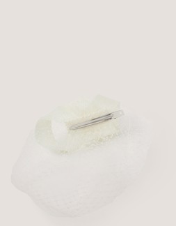 Alexia Twist Veil Fascinator Hair Slide Ivory