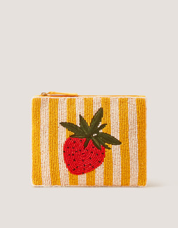 Strawberry Beaded Pouch
