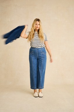 Harper Short Wide Leg Jeans Blue