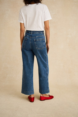 Hallie Regular Crop Wide Leg Jeans Blue