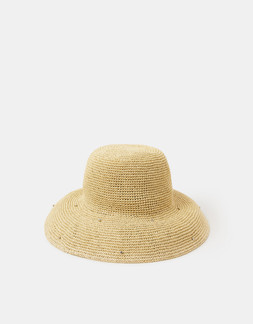 Diamanté Straw Bucket Hat