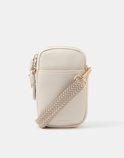 Webbing Strap Phone Bag Cream