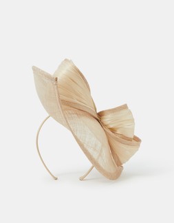 Bow Teardrop Fascinator Natural