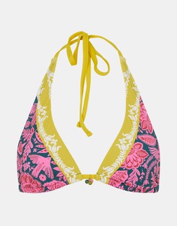 Floral Print Triangle Bikini Top Multi