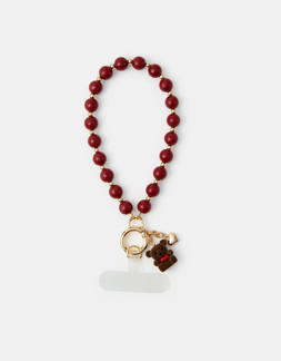 Teddy Beaded Wrist Phone Strap