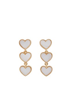 Triple Heart Drop Earrings