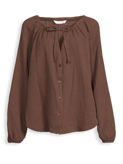 Michelle Keegan Crinkle Button Through Top - Brown €32 at Very.ie