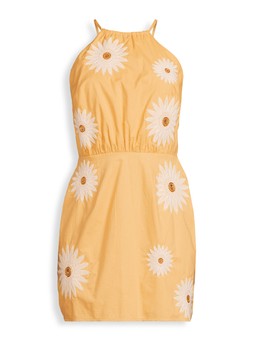 Michelle Keegan Embroidered Halter Mini Dress - Yellow €58 at Very.ie