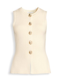 Michelle Keegan Knitted Waistcoat with Statement Buttons - Cream €52 at Very.ie