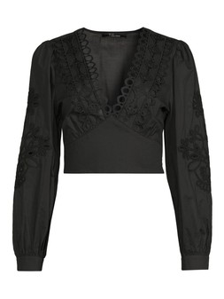 The Very Collection Cotton Broderie Long Sleeve V-Neck Blouse €36 at Very.ie