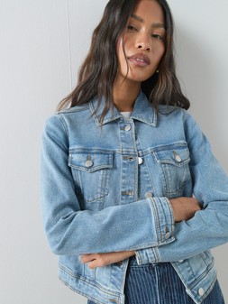 The Very Collection Denim Western Jacket With Stretch - Mid Wash €45 at Very.ie