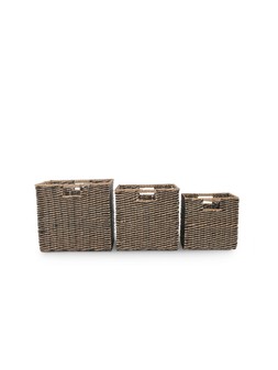 The Very Collection Set of 3 Square Natural Baskets €69.99 at Very.ie
