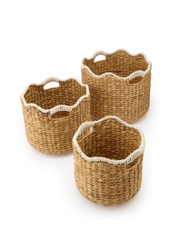The Very Collection Set of 3 Wavy Edge Round Baskets €64.99 at Very.ie