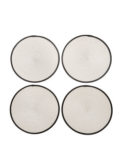 The Very Collection Set of 4 Natural Round Placemats - Black €13.99 at Very.ie