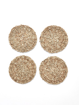 The Very Collection Set of 4 Round Dark Seagrass Coasters €10.99 at Very.ie