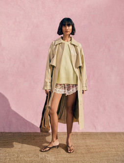 The Very Collection Trench €75, Jumper €22, Shorts €32, Bag €74, Sandal €38 by Very.ie
