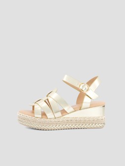 The Very Collection Wide Fit Low Wedge Sandal - Gold €48 at Very.ie
