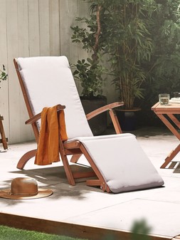 Vonhaus Hudson Grey Sun Lounger Chair with Cushion €199 at Very.ie
