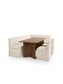 WW0AG The Very Collection Sander Corner Storage Booth With Amber 160cm Table & 2 Sander Chairs £1399