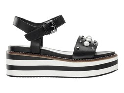 Deichmann Striped Monocrome Platform Sandal