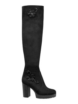 Embroidered chunky boots