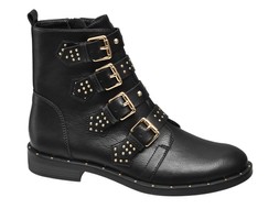 Gold multi buckle boots