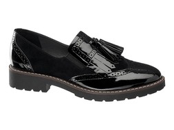 Deichmann Black Patent Tassel Loafer