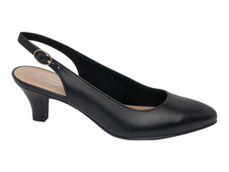 Deichmann Black Leather Slingback Heel