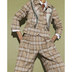 934118- Check Pleat Wide Leg Trousers 4